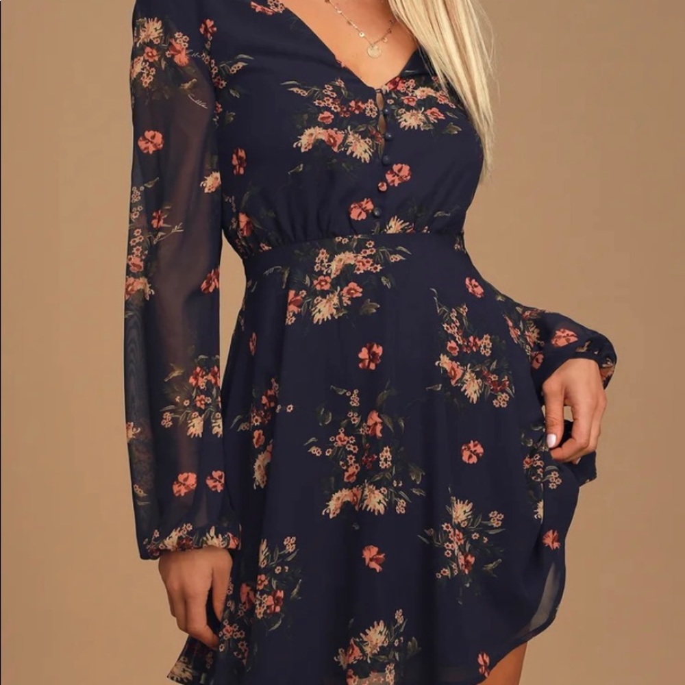 Lulu’s floral navy blue dress (worn once!)